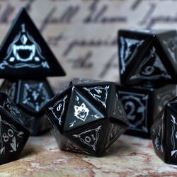 Pre-Order || Fangs of Winter Obsidian Stone Dice Set