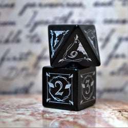 Pre-Order || Fangs of Winter Obsidian Stone Dice Set