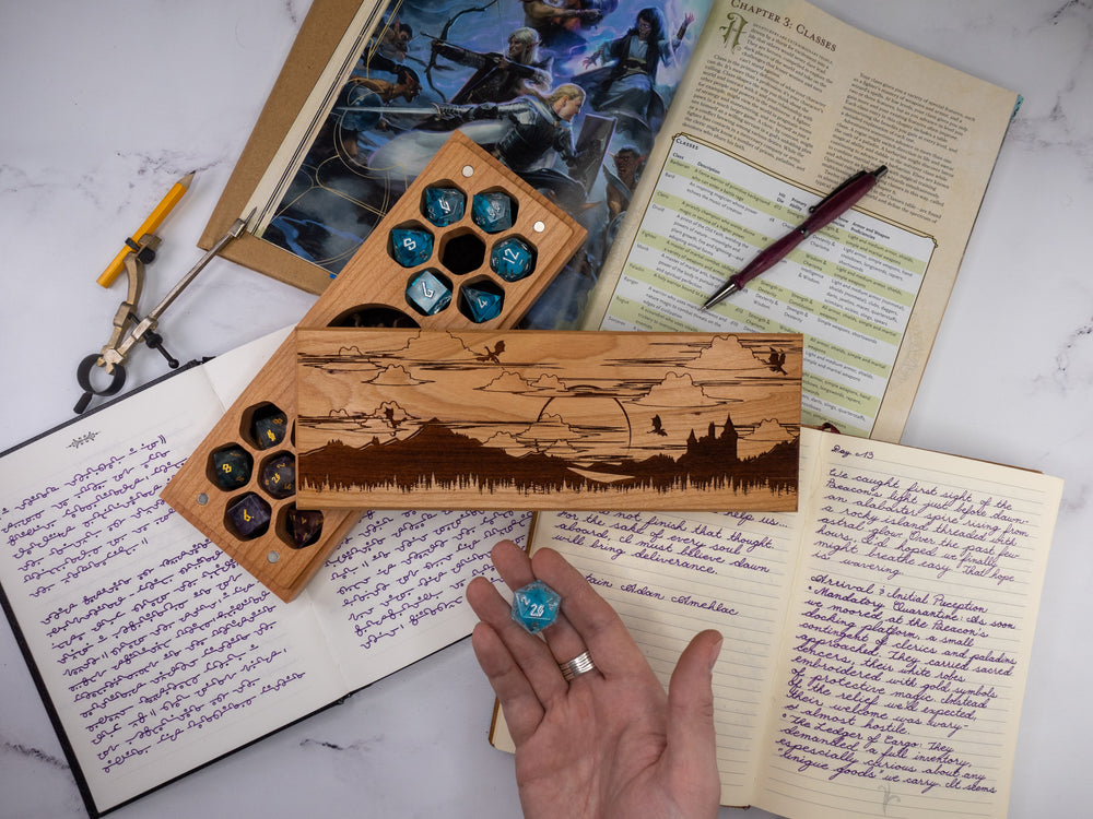 Fantasy | Engraved Dual Hex Dice Vault (ONLINE ORDER ONLY)