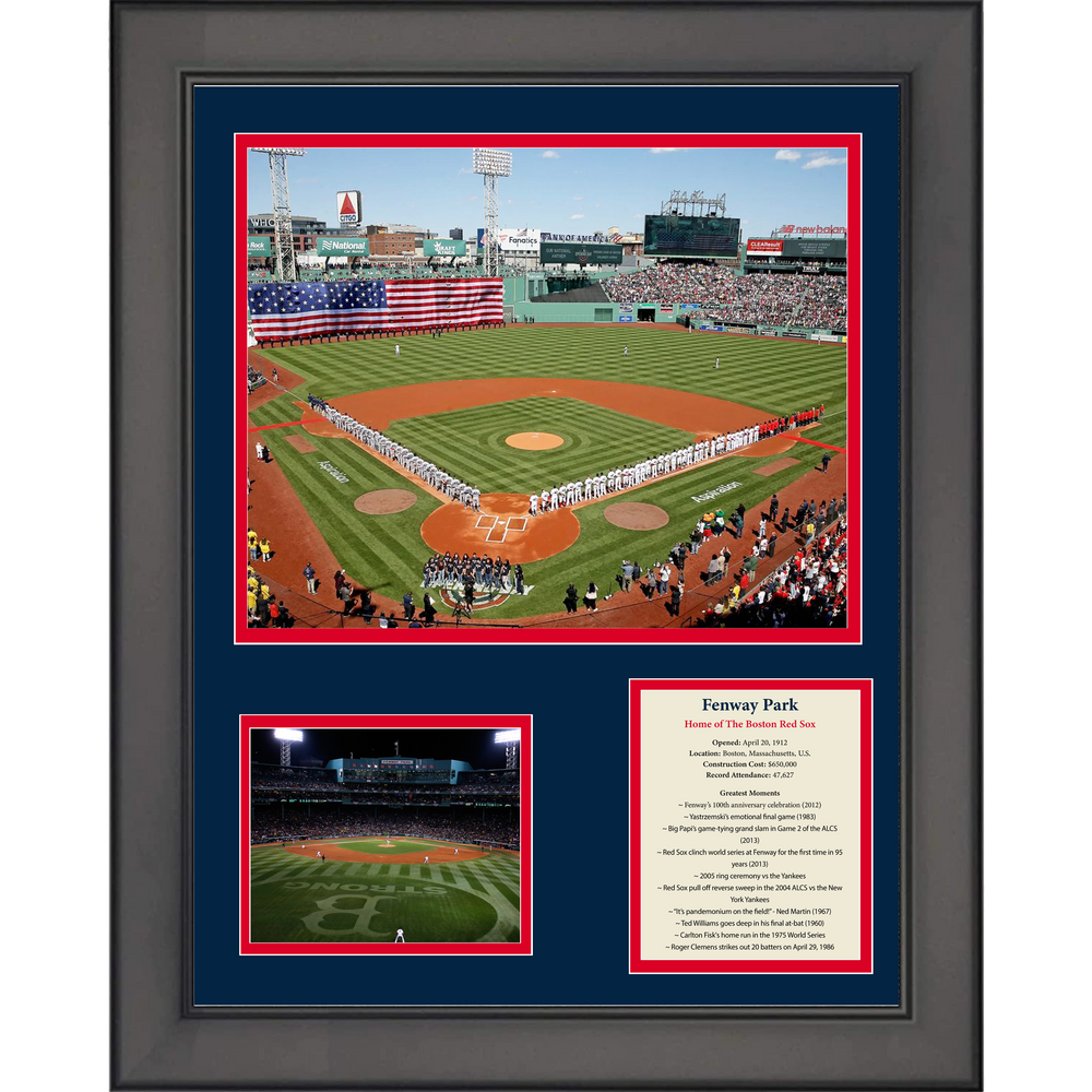 Framed Fenway Park Greatest Moments Boston Red Sox Baseball 11"x14" Three Photo Collage (ONLINE ORDER ONLY)