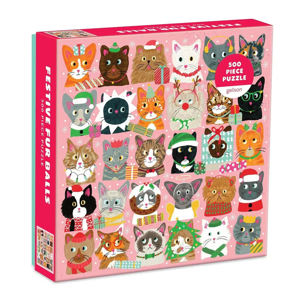 Festive Furballs 500 Piece Jigsaw Puzzle Galison (ONLINE ORDER ONLY)