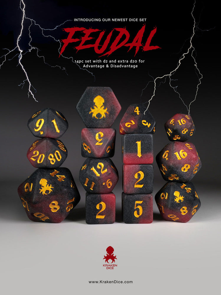 Kraken Dice Matte Dice Sets for TTRPGS (ONLINE ORDER ONLY)