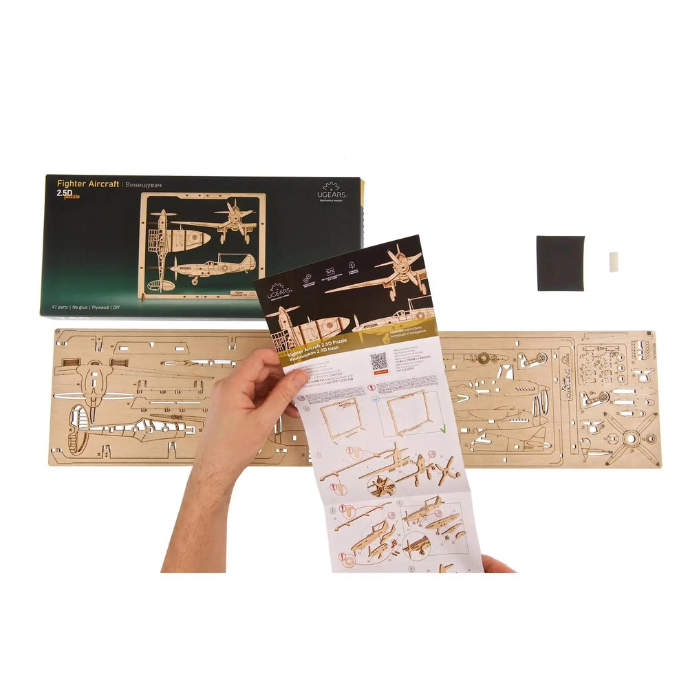 Fighter Aircraft 2.5D Wood Model Kit UGEARS (ONLINE ORDER ONLY)