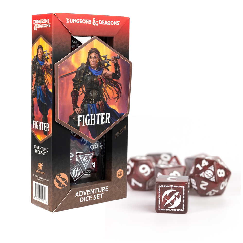 D&D Adventure Dice Set - Fighter Edition | Red 17pc Collection (ONLINE ORDER ONLY)