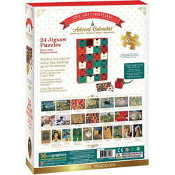 Fine Art Christmas Advent Calendar - 24 Set of 50 Piece Mini Jigsaw Puzzles Eurographics (ONLINE ORDER ONLY)