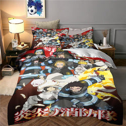 Fire Force Bedding Set Pattern Quilt Cover Without Filler (Online Order Only)