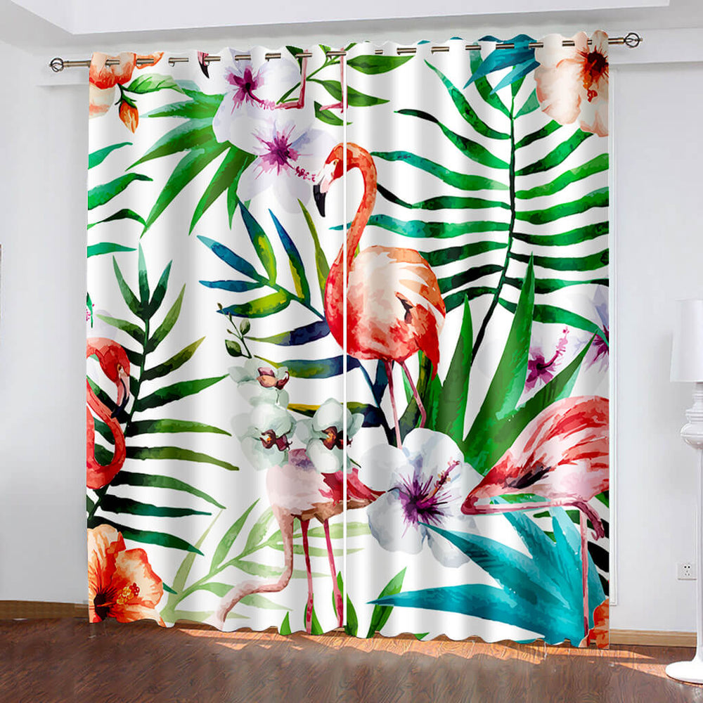 Flamingo Curtains Pattern Blackout Window Drapes (Online Order Only)