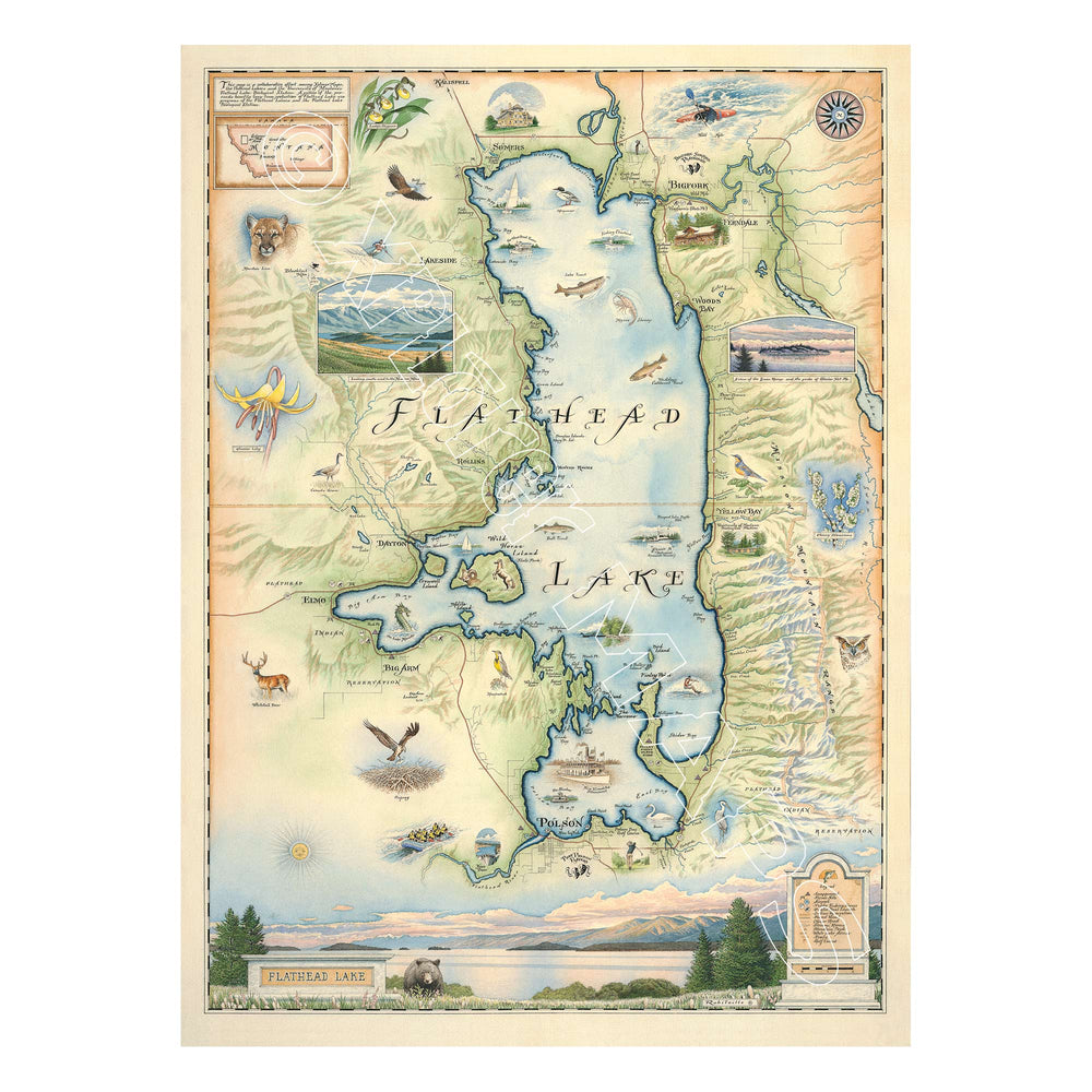 Flathead Lake 1000 Piece Jigsaw Puzzle Xplorer Maps (ONLINE ORDER ONLY)
