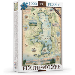 Flathead Lake 1000 Piece Jigsaw Puzzle Xplorer Maps (ONLINE ORDER ONLY)