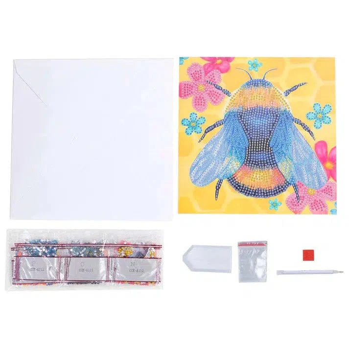 Floral Bumble Bee Crystal Art Card Kit Craft Buddy (ONLINE ORDER ONLY)