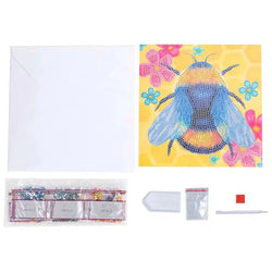 Floral Bumble Bee Crystal Art Card Kit Craft Buddy (ONLINE ORDER ONLY)