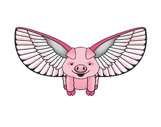 65 Inch Wingspan Nylon Flying Pig Kite (ONLINE ORDER ONLY)