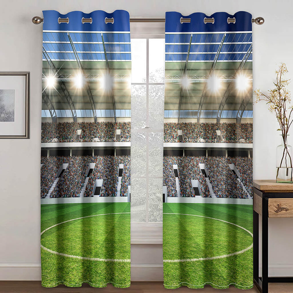 Football Field Curtains Blackout Window Treatments Drapes for Room Decor (Online Order Only)