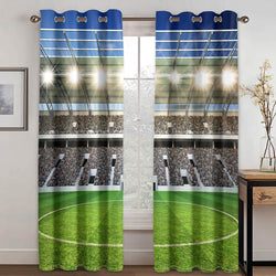 Football Field Curtains Blackout Window Treatments Drapes for Room Decor (Online Order Only)