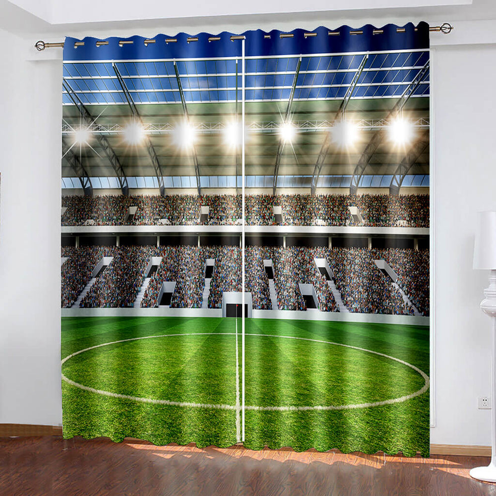 Football Field Curtains Blackout Window Treatments Drapes for Room Decor (Online Order Only)
