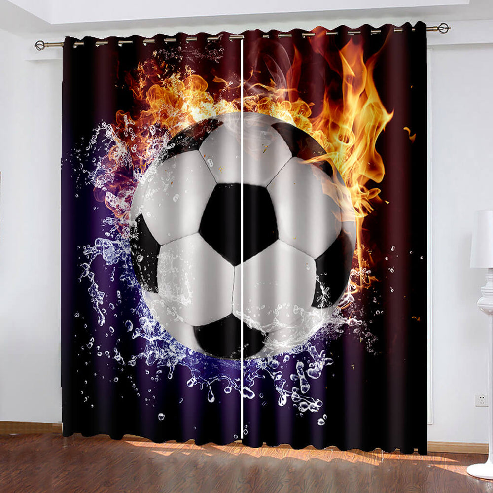 Football Soccer Curtains Blackout Window Drapes (Online Order Only)