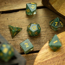 Forest Moss Green Glass DND Dice Set (ONLINE ORDER ONLY)