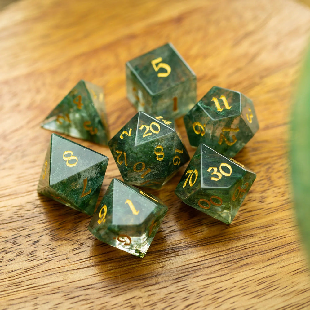 Forest Moss Green Glass DND Dice Set (ONLINE ORDER ONLY)