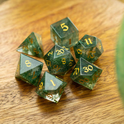Forest Moss Green Glass DND Dice Set (ONLINE ORDER ONLY)