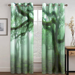 Forest Tree Curtains Blackout Window Treatments Drapes for Room Decor (Online Order Only)