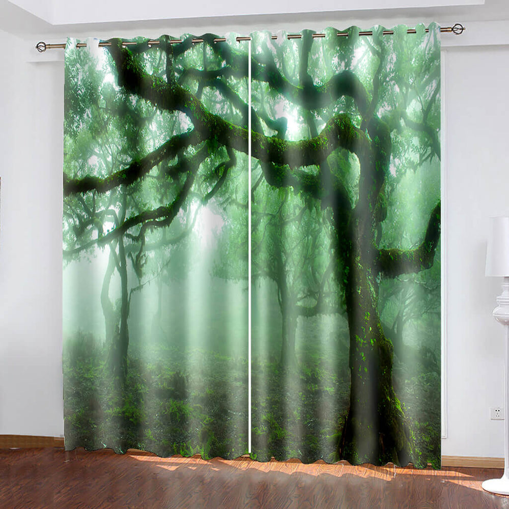 Forest Tree Curtains Blackout Window Treatments Drapes for Room Decor (Online Order Only)