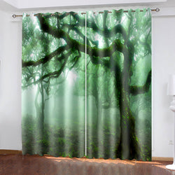 Forest Tree Curtains Blackout Window Treatments Drapes for Room Decor (Online Order Only)