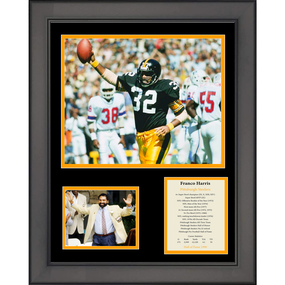 Framed Franco Harris Hall of Fame Pittsburgh Steelers 11"x14" Football Three Photo Collage (ONLINE ORDER ONLY)
