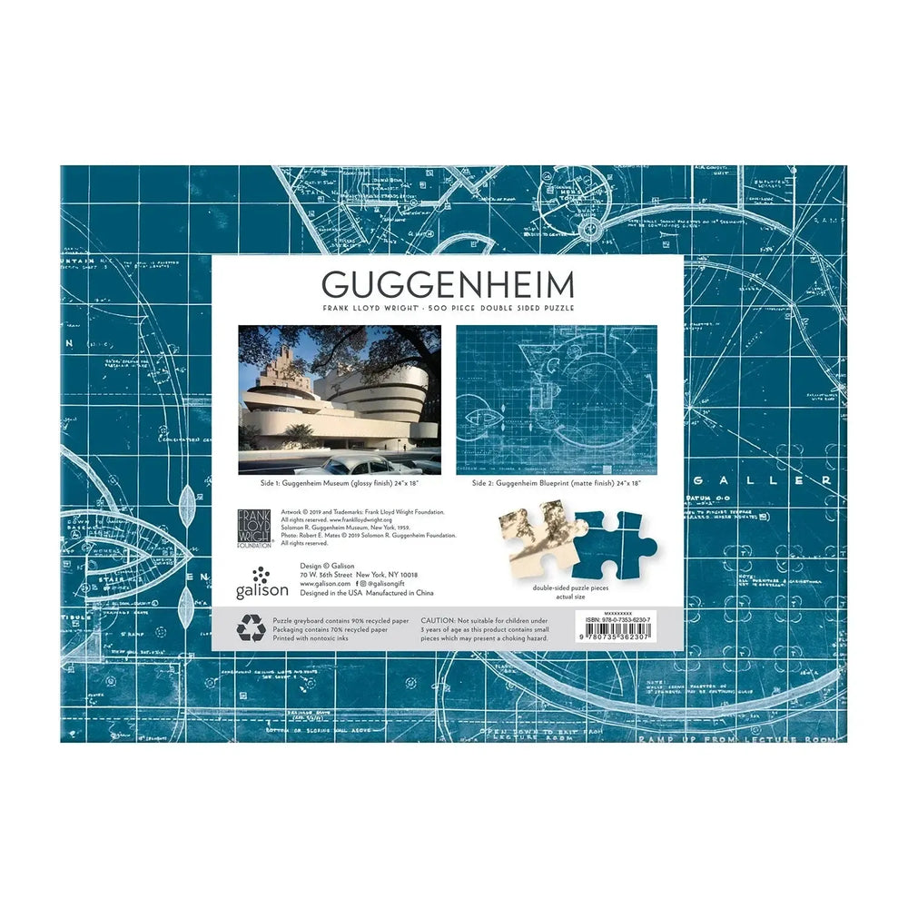 Frank Lloyd Wright Guggenheim Double-Sided 500 Piece Jigsaw Puzzle Galison (ONLINE ORDER ONLY)