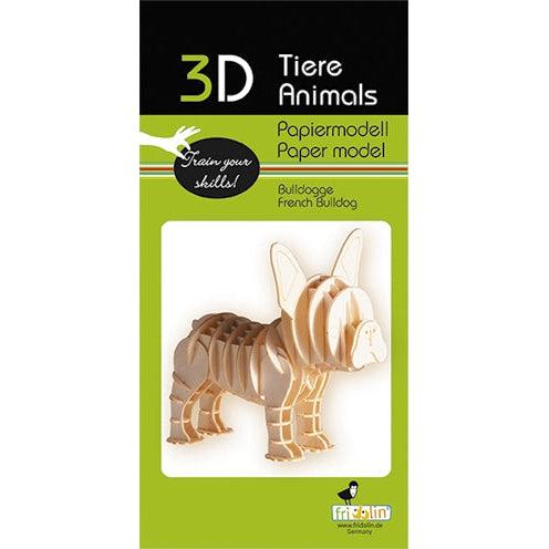 French Bulldog Dog 3D Cardboard Model Kit Fridolin (ONLINE ORDER ONLY)