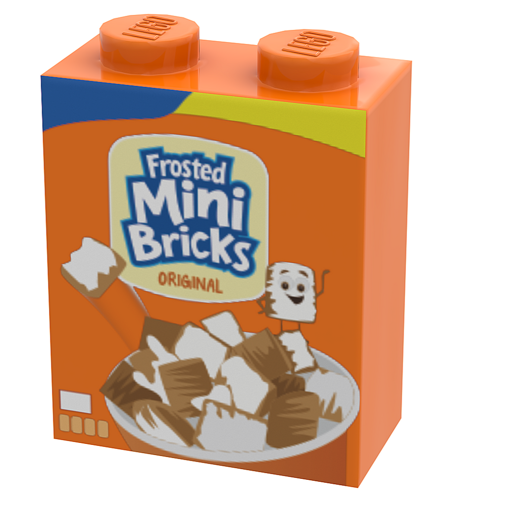 Frosted Mini Bricks Cereal - Custom Printed 1x2x2 Brick (Online Order Only)