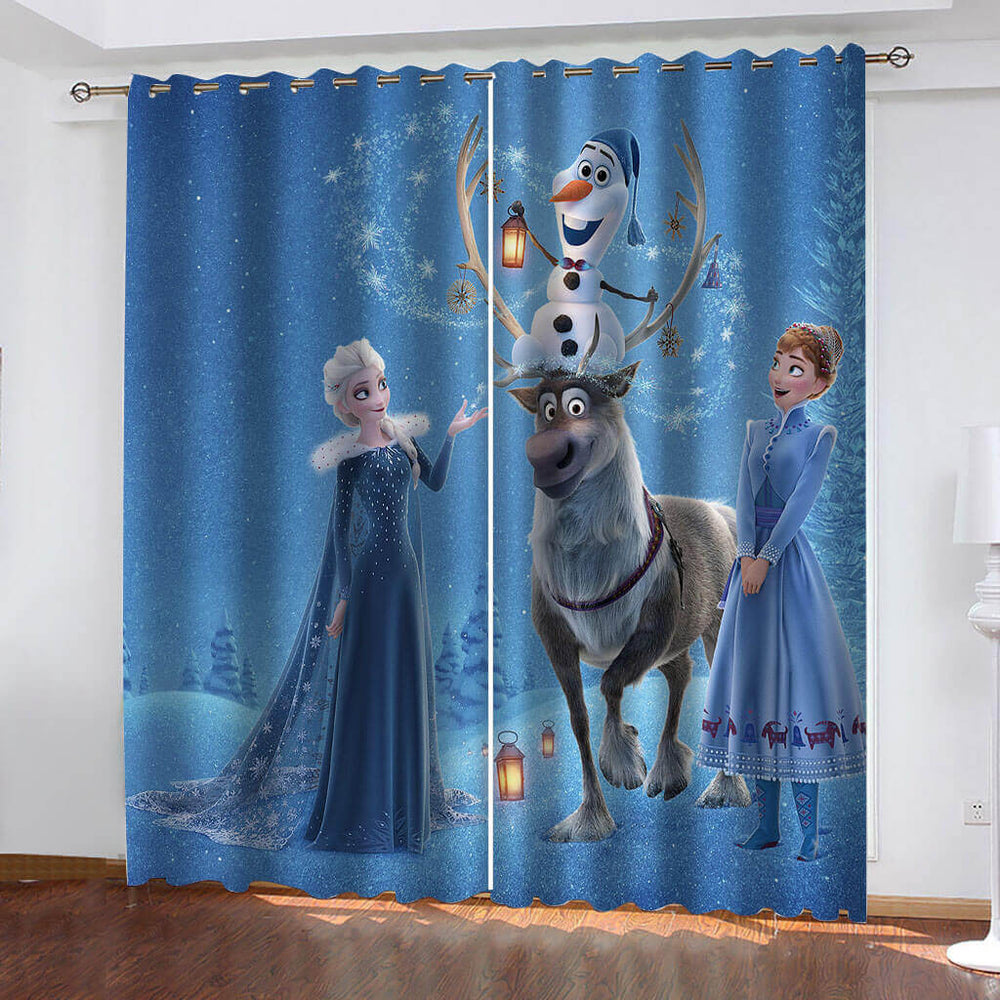 Frozen 2 Elsa Curtains Cosplay Blackout Window Drapes Room Decoration (Online Order Only)