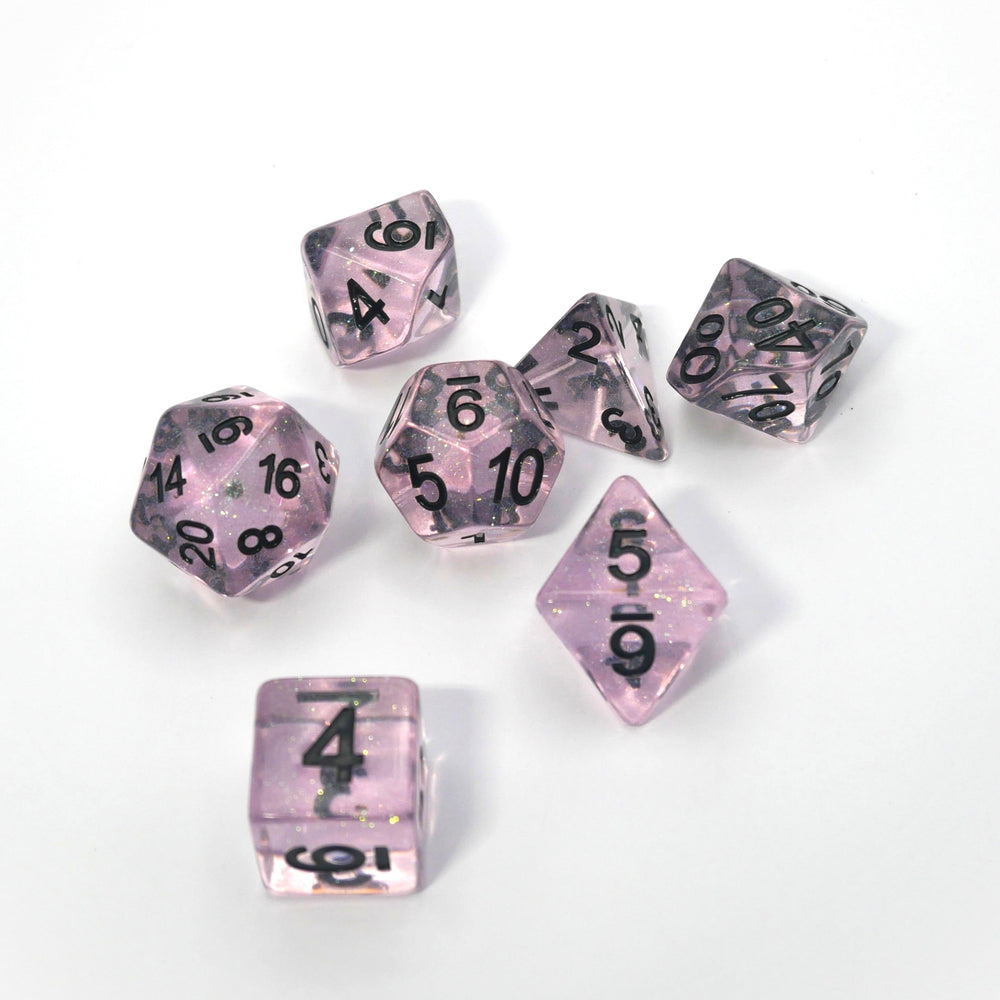 Frozen Blossom - 7 Piece DnD Dice Set | Acrylic RPG Gaming Dice (ONLINE ORDER ONLY)