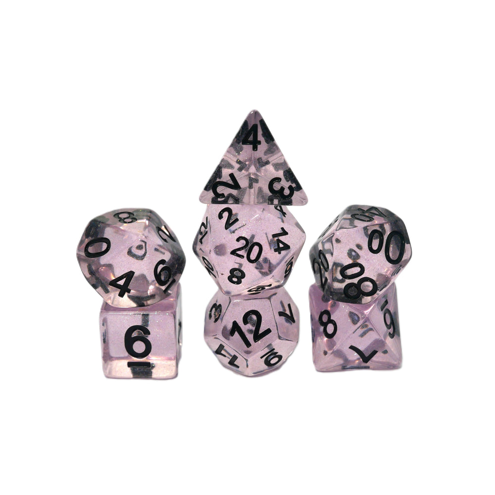 Frozen Blossom - 7 Piece DnD Dice Set | Acrylic RPG Gaming Dice (ONLINE ORDER ONLY)