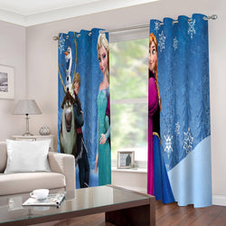 Frozen Elsa Anna Curtains Blackout Window Drapes for Room Decoration (Online Order Only)