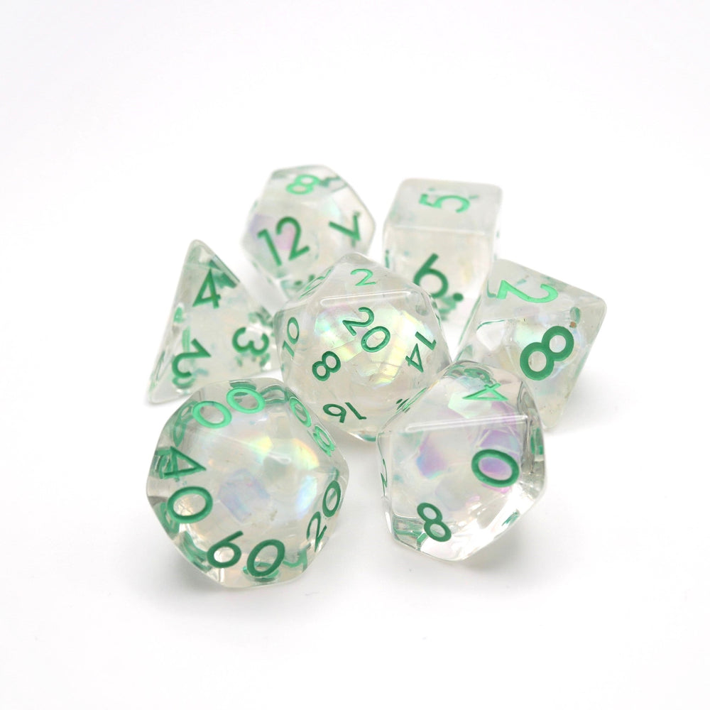 Frosted Meadow - 7 Piece DnD Dice Set | Acrylic RPG Gaming Dice (ONLINE ORDER ONLY)