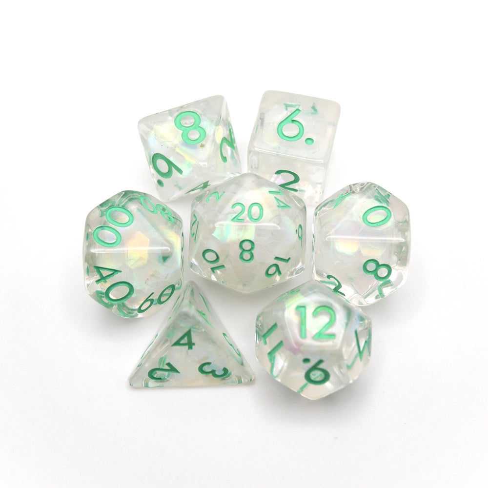 Frosted Meadow - 7 Piece DnD Dice Set | Acrylic RPG Gaming Dice (ONLINE ORDER ONLY)
