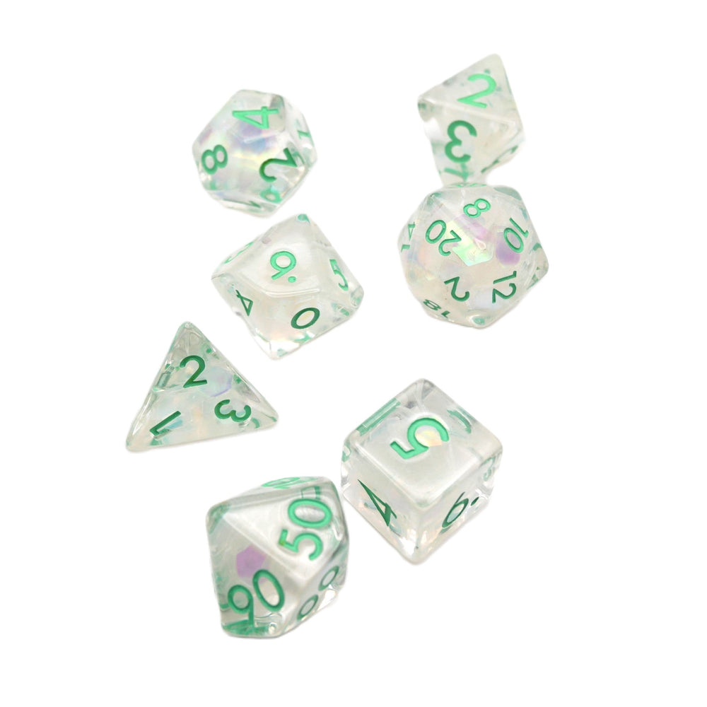 Frosted Meadow - 7 Piece DnD Dice Set | Acrylic RPG Gaming Dice (ONLINE ORDER ONLY)