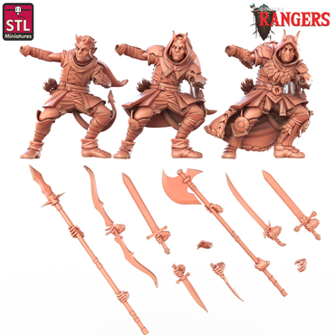 3D Printed STL Miniatures Tiefling Female Ranger Rangers 28 - 32mm War Gaming D&D (Online Only)