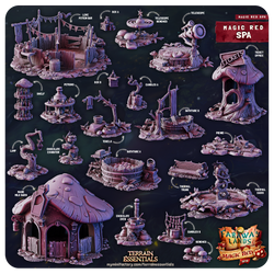 3D Printed Cast n Play Red Magic Spa Set 28mm 32mm D&D (Online Only)