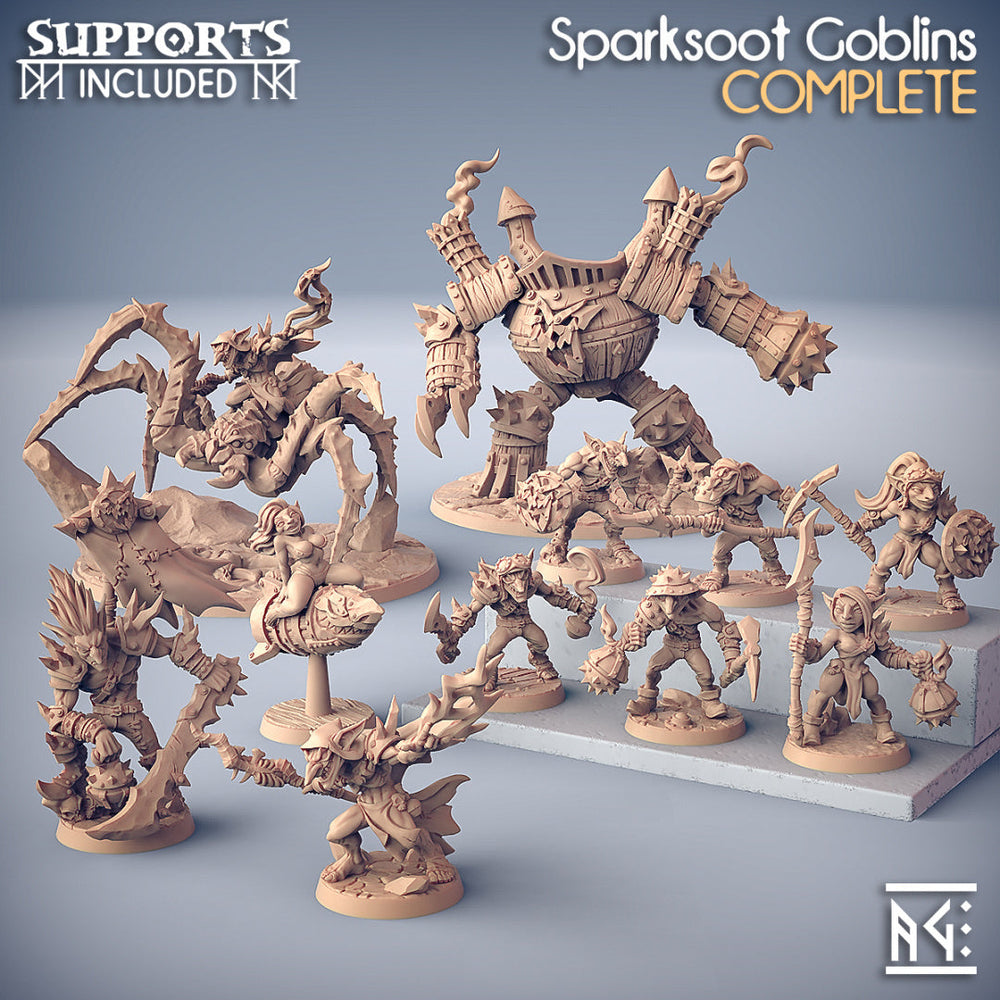 3D Printed Artisan Guild Zipzaap on Dread SkullSpider Sparksoot Goblin Set 28mm 32mm (Online Only)