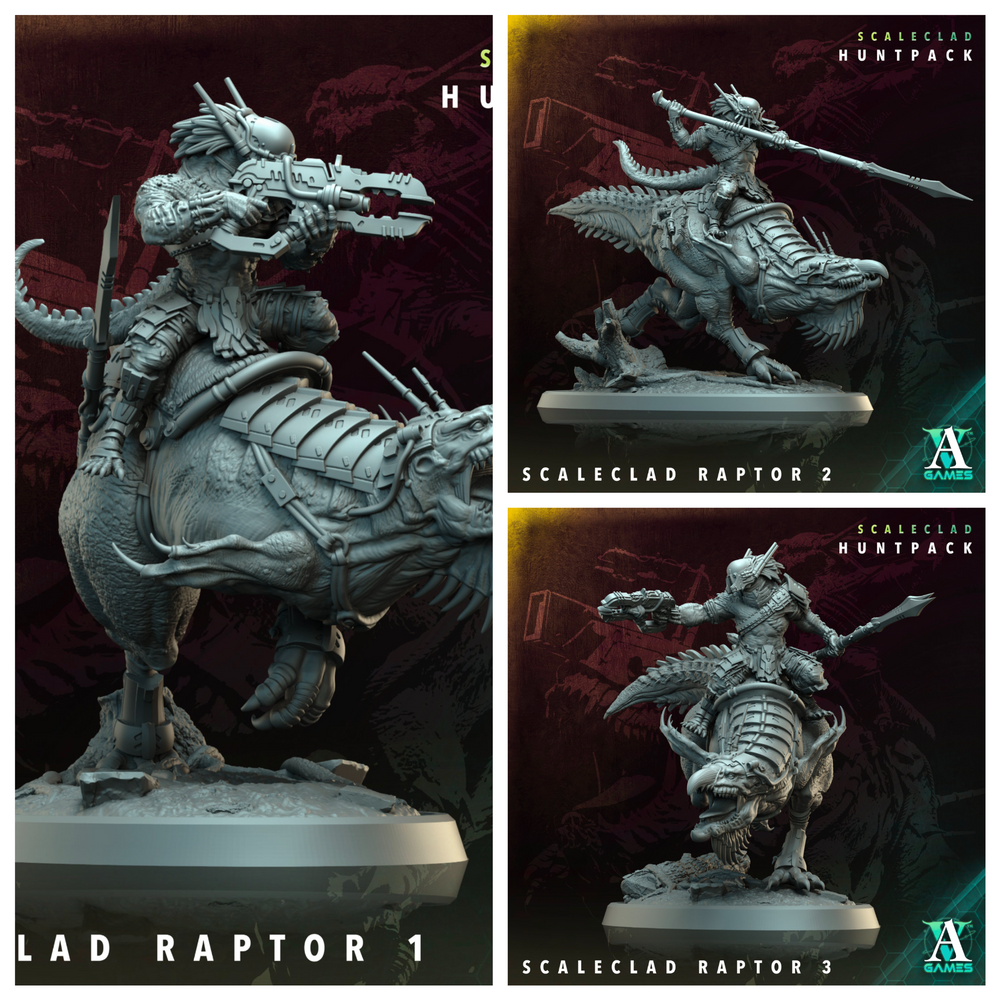 3D Printed Archvillain Games Scaleclad Raptor Scaleclad Huntpack 28 32mm D&D (Online Only)