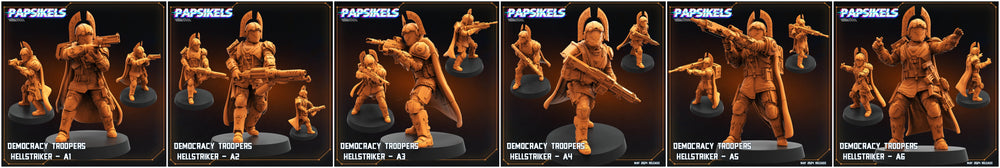 3D Printed Papsikels Democracy Troopers Hellstriker Set Democracy Troopers Bugs and Bots 28mm 32mm (Online Only)
