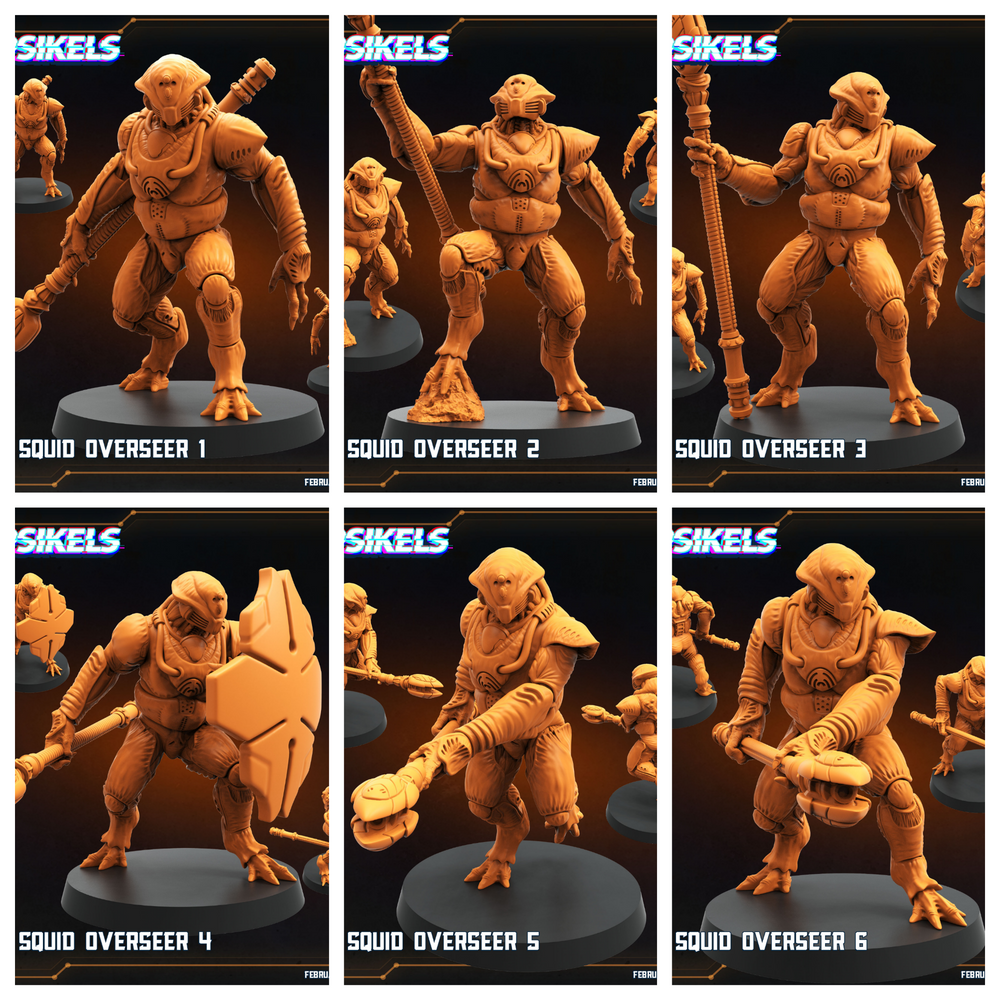 3D Printed Papsikels Xeno Squid Overseer February 2025 Scifi 28mm 32mm (Online Only)