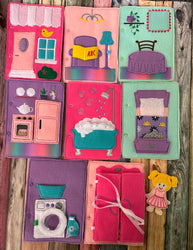 Felt Dollhouse Quiet Book - Toddler Activity Book - Educational Gift for Girls - Learning Toy - Unpaper Doll (ONLINE ORDER ONLY)