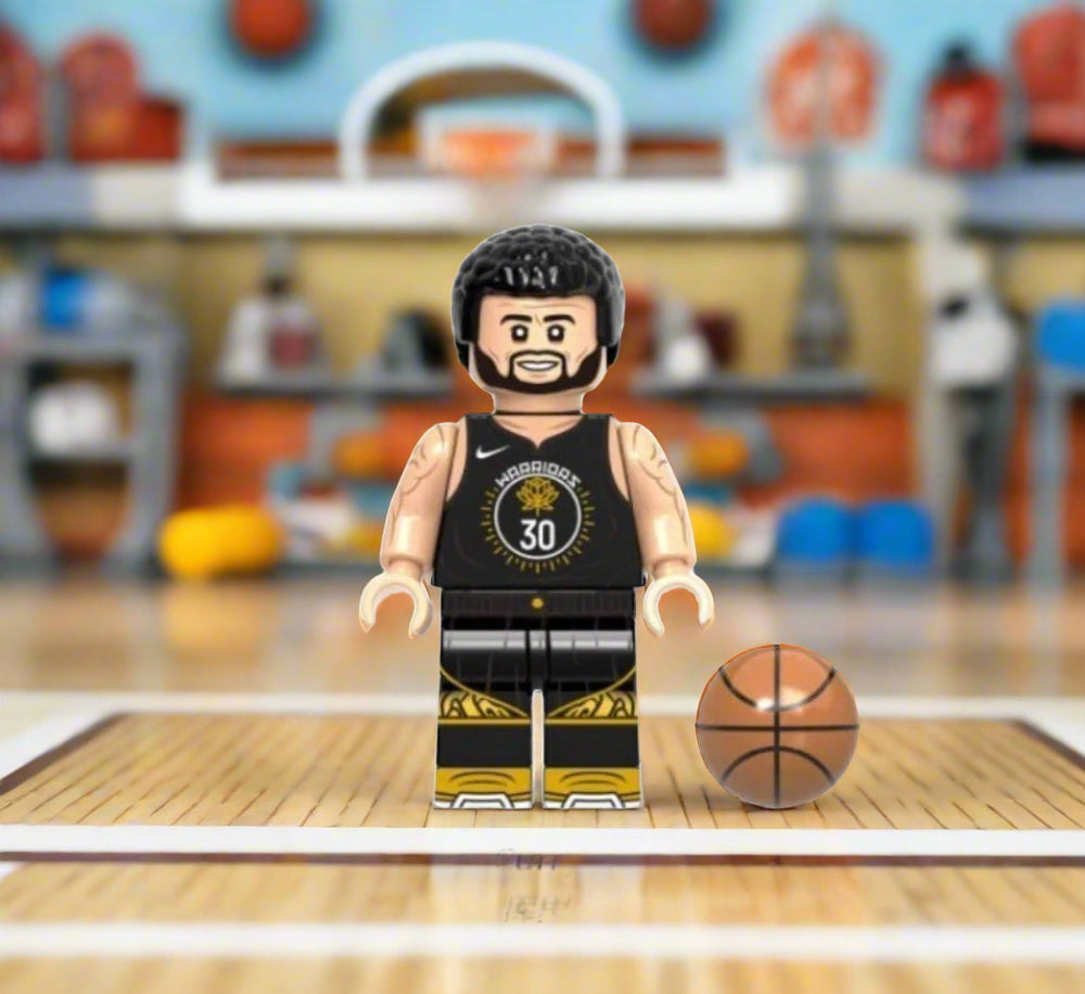 Stephen Curry Black Uniform Custom Basketball Minifigure (ONLINE ORDER ONLY)