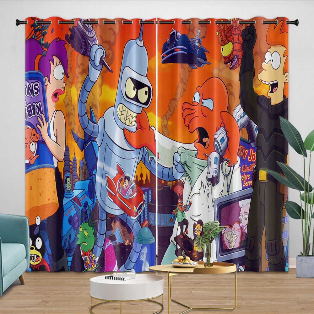 Futurama Curtains Blackout Window Drapes (Online Order Only)