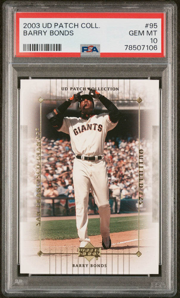 2003 UPPER DECK PATCH COLLECTION BARRY BONDS  #95 - PSA 10 (Online Order Only)