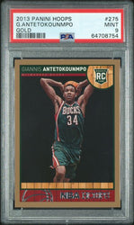 Graded 2013 Panini Hoops Giannis Antetokounmpo #275 Gold Rookie RC Basketball Card PSA 9 Mint (ONLINE ORDER ONLY)