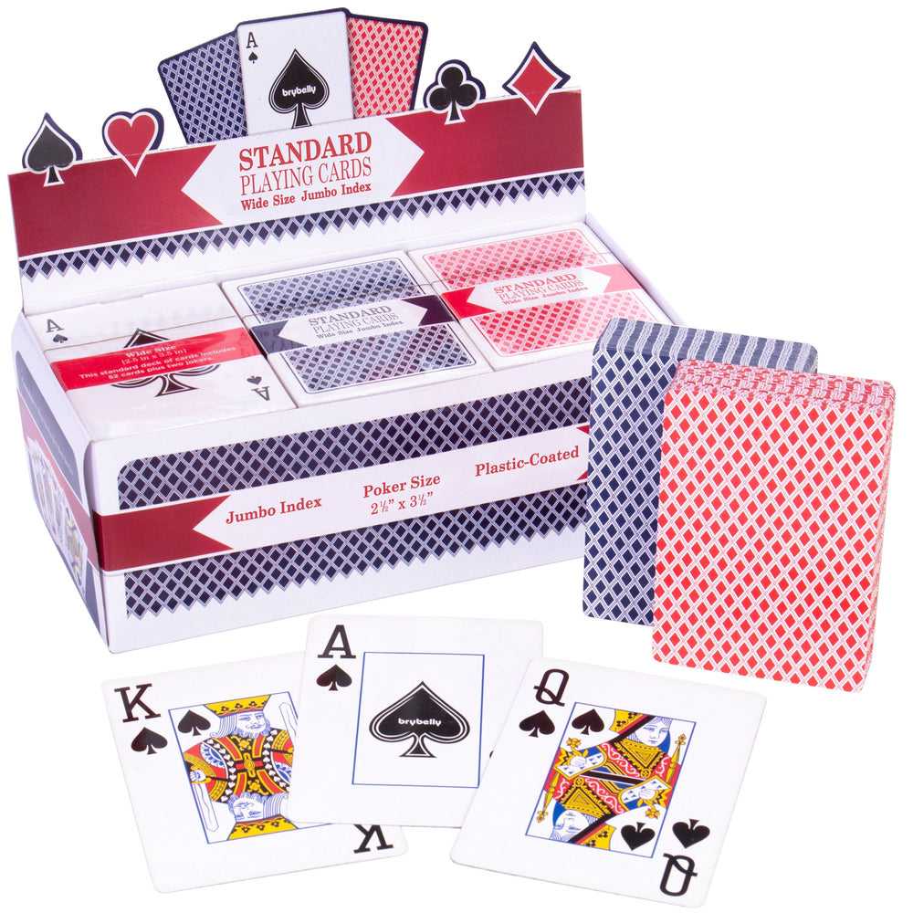 Jumbo Index Playing Cards, 12 Decks Mixed Red/Blue (ONLINE ORDER ONLY)