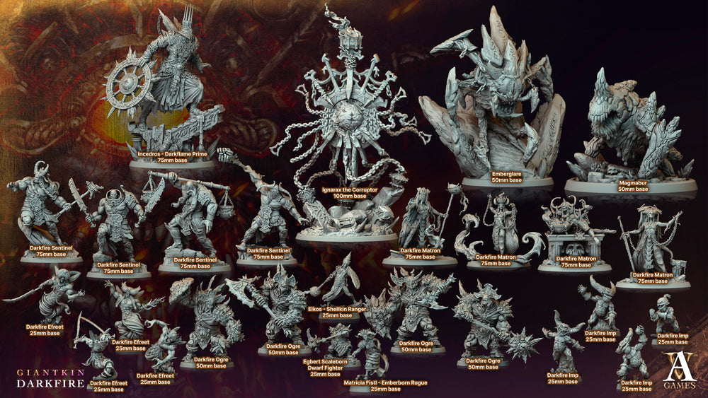 3D Printed Archvillain Games Darkfire Matron Giantkin Darkfire Archvillain Society Vol. XXXIV 28 32mm D&D (Online Only)